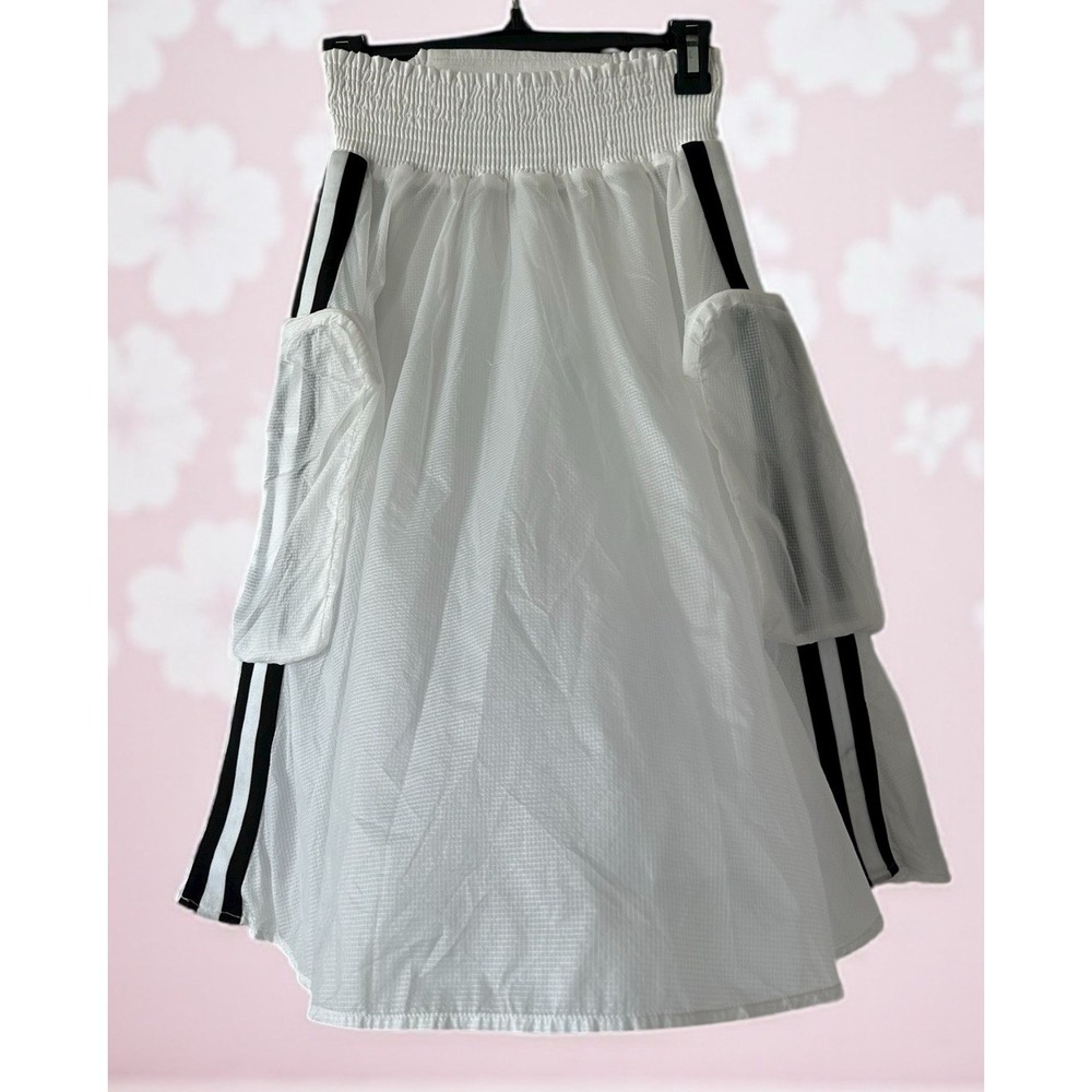DKNY Girls Skater Skirt Skirts White Black Track Size 12 Trendy Punk Preppy Suit